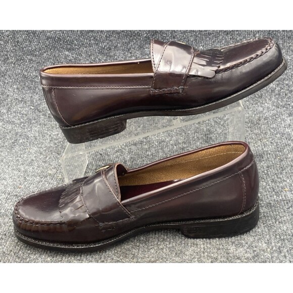 Bostonian Mens 10 M Burgundy Fringe Kiltie Buckle Loafer Leather Upper 27098 - Picture 12 of 13